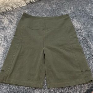 Olive green biker shorts